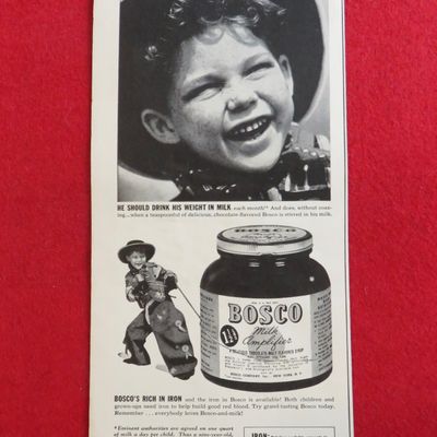1941 Bosco Milk Amplifier w/Boy Dressed As Cowboy