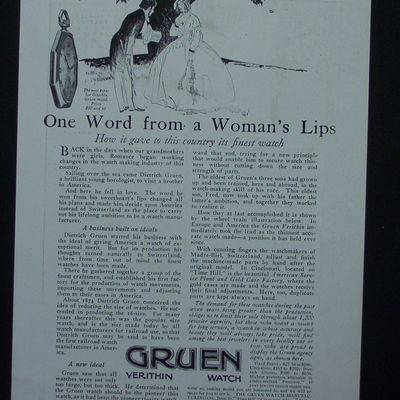 1917 Gruen Verithin Watch with Man & Woman Talking