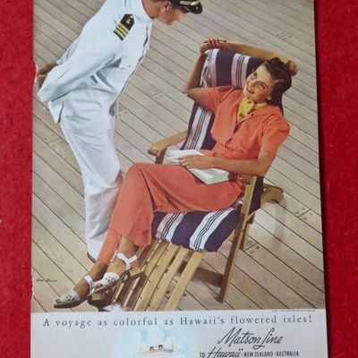 1939 Matson Line To Hawaii w/ Woman Talking To Captain