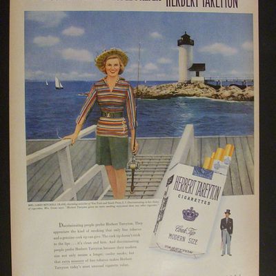 1951 Herbert Tareyton Cigarettes w/Woman & Fishing Pole