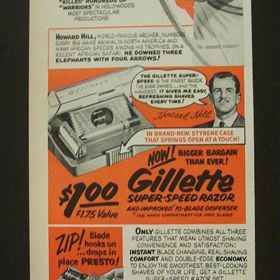 1952 Gillette Super-Speed Razor w/ Howard  Hill