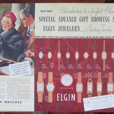 1937 Elgin Watches with Man & Woman Buying Watch