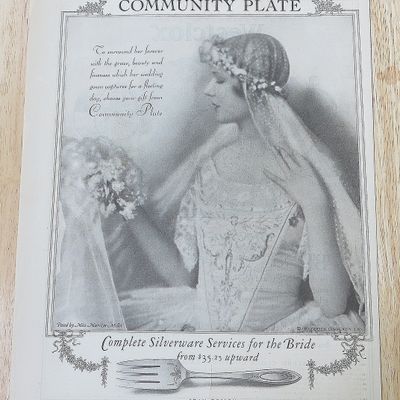 1927 Community Plate With Lovely Bride