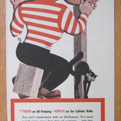 1939 Hastings Steel Vent Piston Rings w/ Man & Pumpkin
