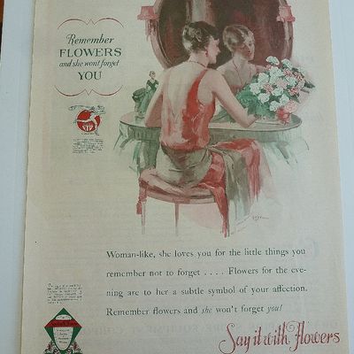 1929 Say It With Flowers With Woman In Red
