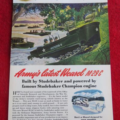 1944 Studebaker with Army's Latest Weasel M-29C