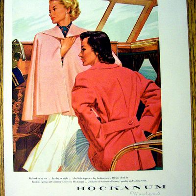 1948 Hockanum Woolens w/ Women on a Boat
