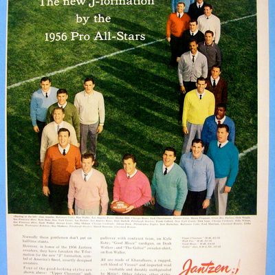 1956 Jantzen Sweaters with Football Pro All Stars