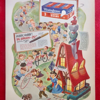 1950's Westinghouse Light Bulbs with Children Playing