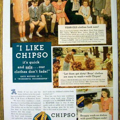 1935 Chipso Quick Suds with a Woman & 7 Children