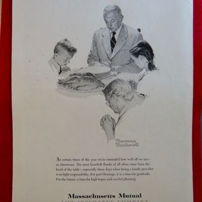 1960 Massachusetts Mutual Insurance By Norman Rockwell
