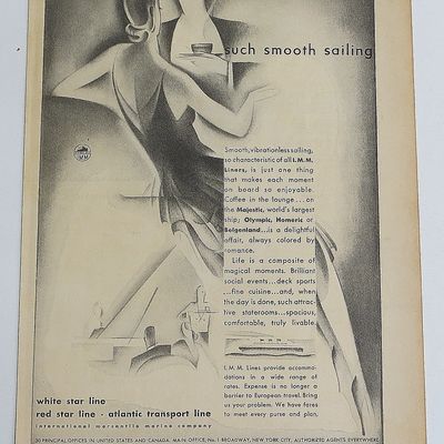 1930 White Star Line With Couple Talking
