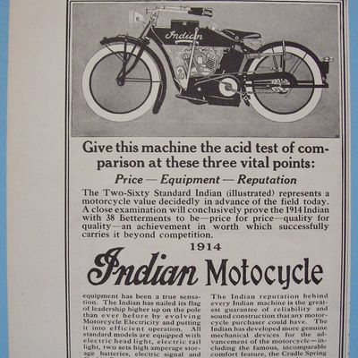 1914 Indian Motorcycle with Two Sixty Standard