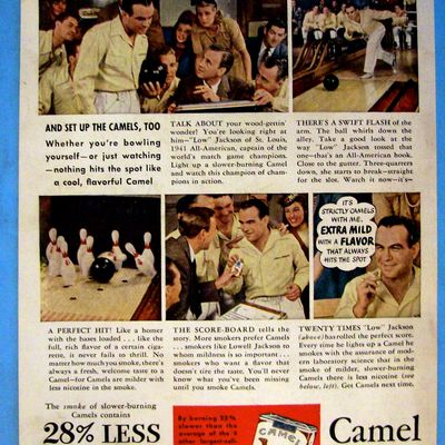 1942 Camel Cigarettes w/Champion Bowler Lowell Jackson