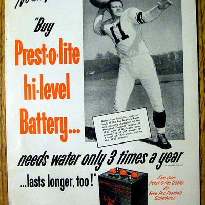 1953 Prest -O- Lite Battery with Norm Van Brocklin