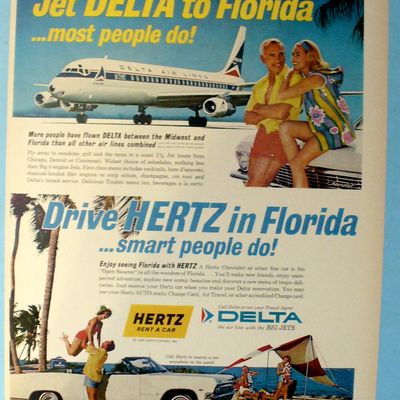 1965 Delta Air Lines w/ Hertz Rent a Car