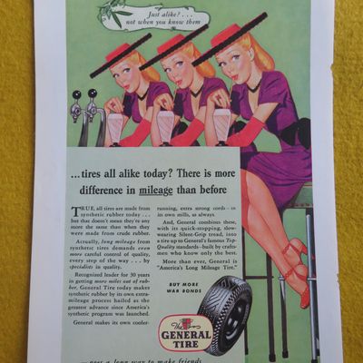 1945 General Tires with Three Women That Look Alike