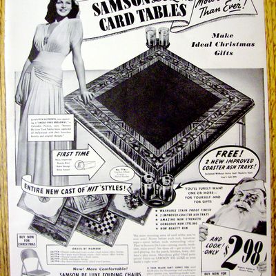 1940 Samson Card Tables with Actress Rita Hayworth