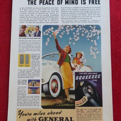 1939 General Tires with Two Girls & Picking Flowers