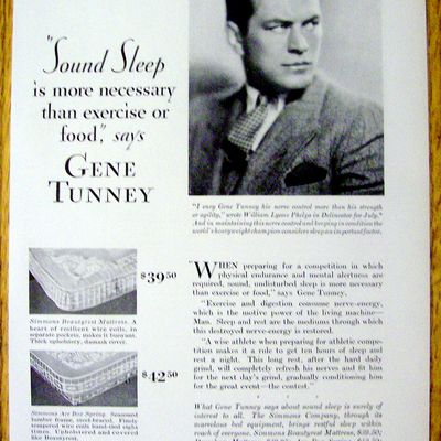 1929 Simmons Mattress with Gene Tunney