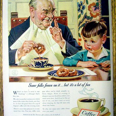 1940 Coffee Ad w/Boy Watching Man by Leyendecker