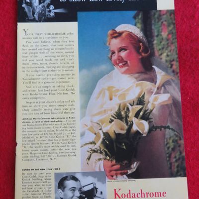 1939 Kodak Kodachrome Film with Lovely Bride