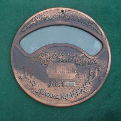 weston Ammeter Newark, N.J. Face Plate