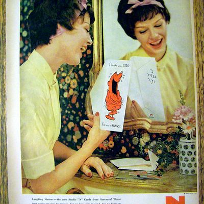 1959 Norcross Studio "N" Cards w/Woman Lookin