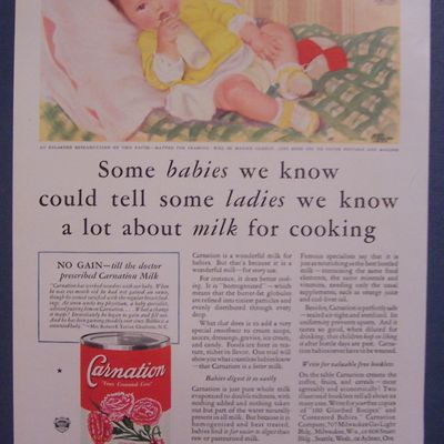 1932 Carnation Milk with Baby By Helen Blackburn Carter