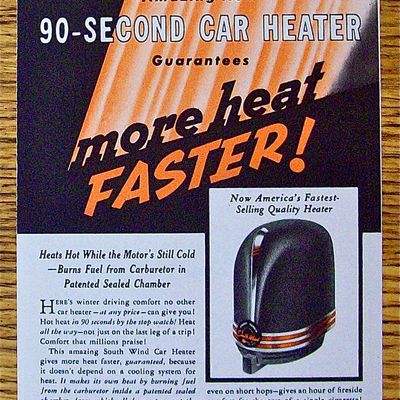 1941 South Wind Car Heater with Woman and Children