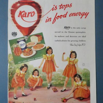 1939 Karo Syrup with The Dionne Quintuplets
