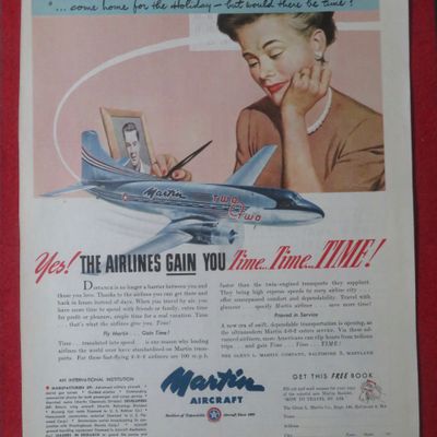 1948 Martin Aircraft with Woman Writing A Letter