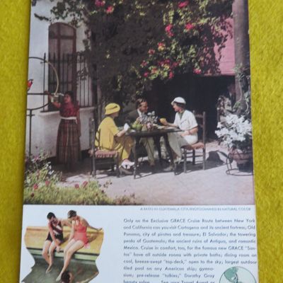 1934 Grace Line with People Dining In Guatemala City