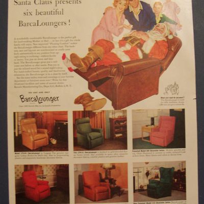 1953 Barcalounger with Santa Claus & Family