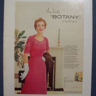 1954 Botany Yarn with Woman Standing In Dress