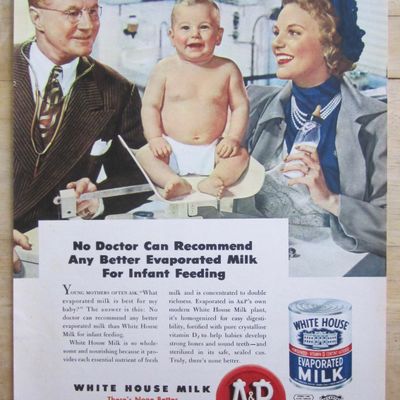 1948 White House Evaporated Milk with Doctor & Baby