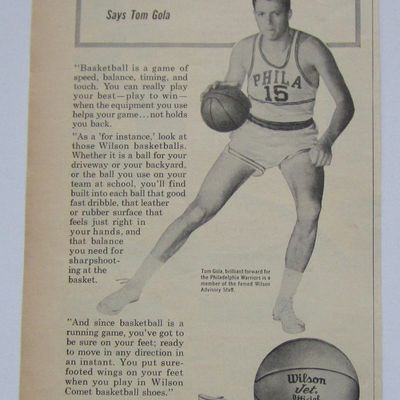 1958 Vintage Wilson Equipment With Tom Gola