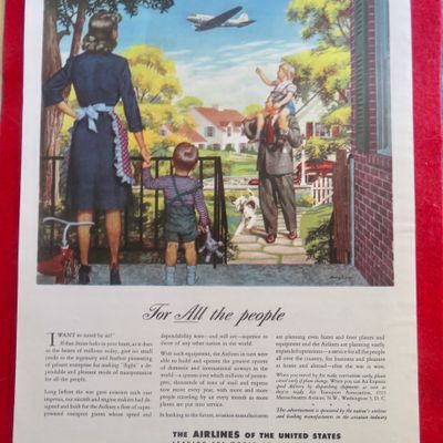 1950's Airlines Of The United States w/ Family & Plane