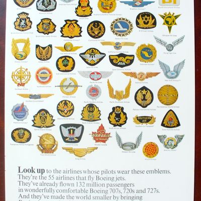 1966 Boeing Air Lines with Variety Of Emblems