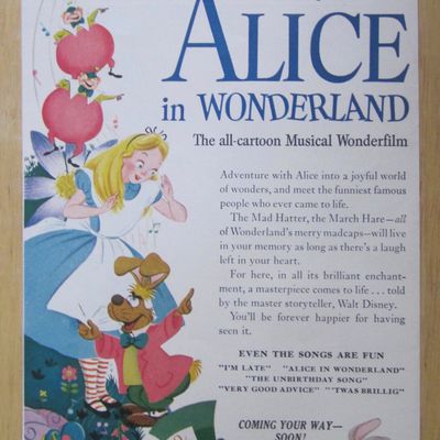 1951 Walt Disney's Alice In Wonderland w/ Alice & More