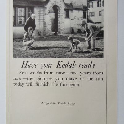 1926 Kodak with Man Playing Football with Son