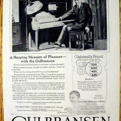 1923 Gulbransen Registering Piano