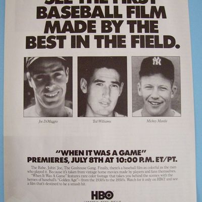 Vintage Ad: 1991 HBO w/ DiMaggio, Williams & Mantle
