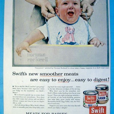 1956 Swift's Meat w/Baby Smiling By Norman Rockwell