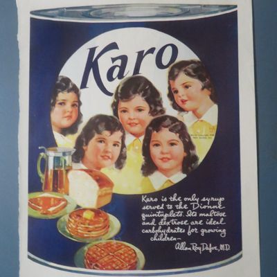 1939 Karo Syrup with The Dionne Quintuplets