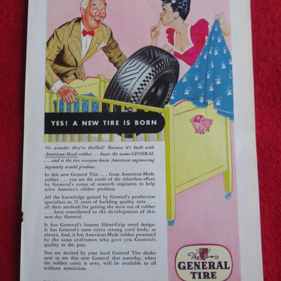 1943 General Tire with Tire In A Baby Crib
