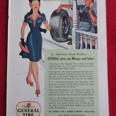 1943 General Tire with Man Watching Woman Walk By