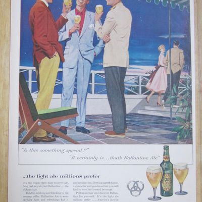 1954 Ballantine Ale with Men Talking While Having Beer