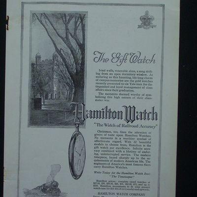 1917 Hamilton Watch with Building & Watch Hanging