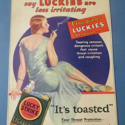 1930 Lucky Strike Cigarettes with Woman Sitting